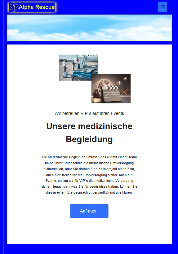 Bild der Reservierungsseite vom Rustica
