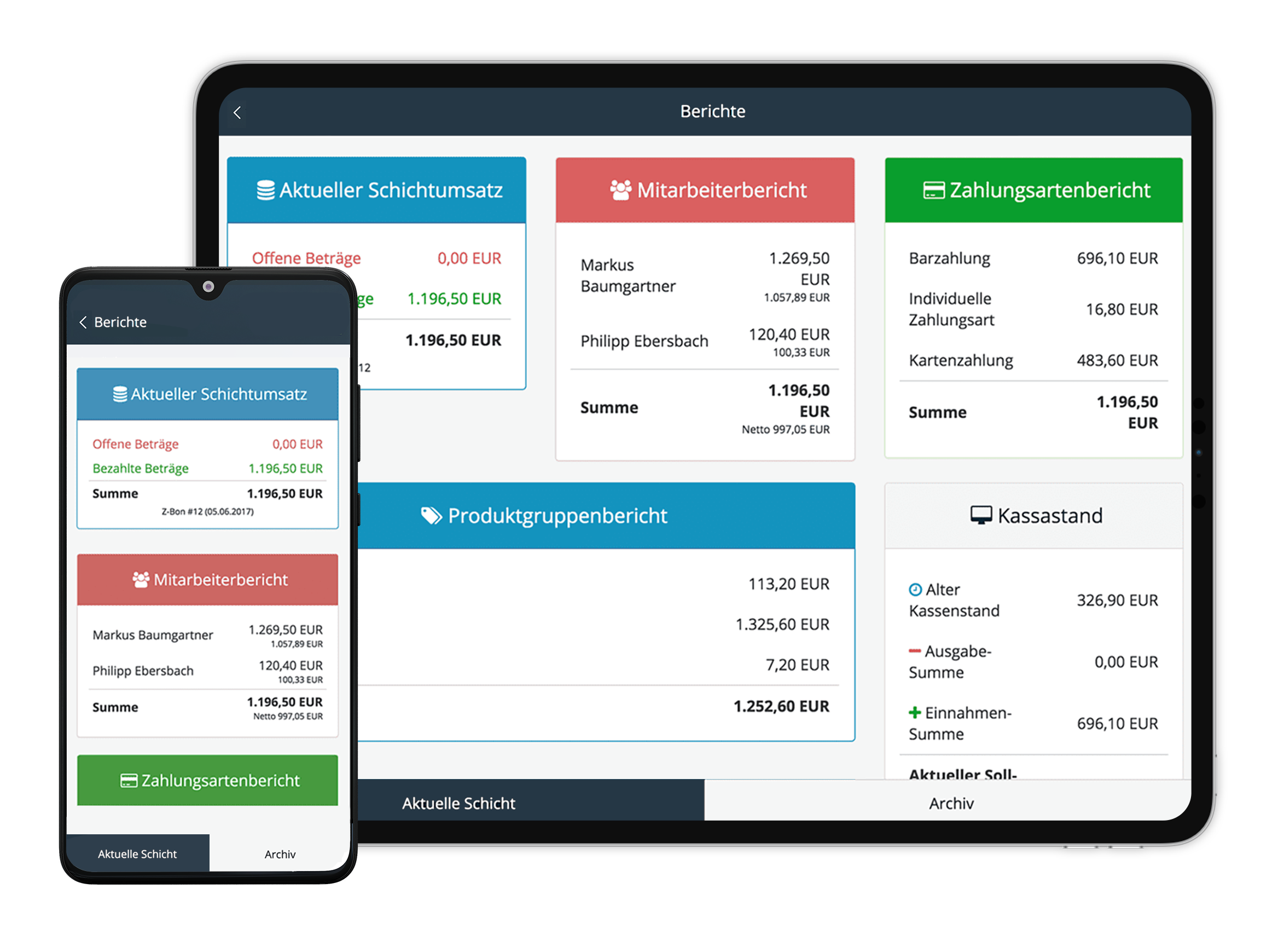 ready2order auf iPad und Smartphone